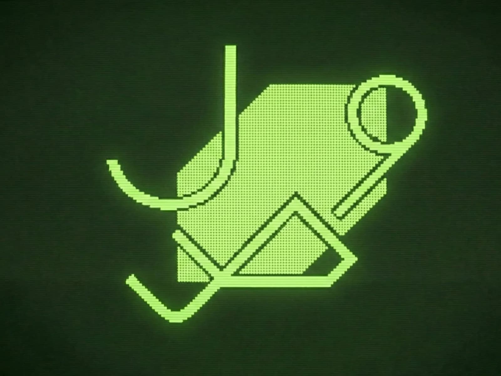 Le logo de WASL affiché sur un écran cathodique vert.